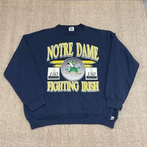Vintage Notre Dame Fighting Irish Sweatshirt Mens 2XL blue 1990s NCAA